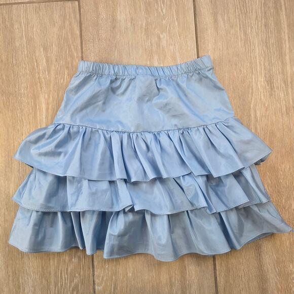 Vintage Freckles Girls Ruffle Skirt Blue Tiered Party Skirt Size 7 USA Made - Picture 2 of 9